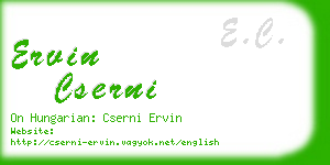 ervin cserni business card